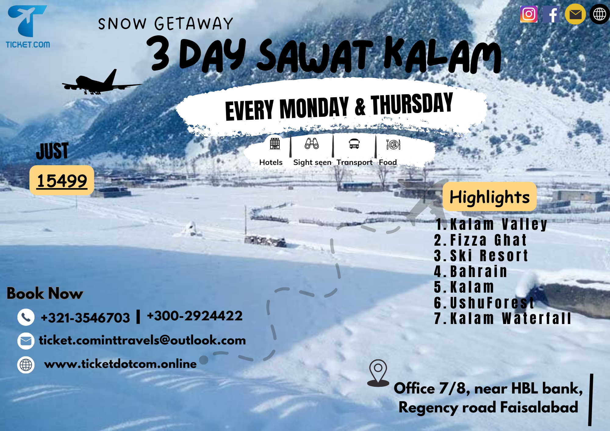 03 DAYS SWAT KALAM MALAMJABBA PUBLIC TRIP